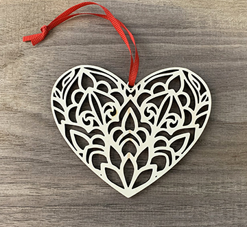 Mandala Heart Ornaments