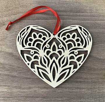 Mandala Heart Ornaments
