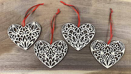 Mandala Heart Ornaments