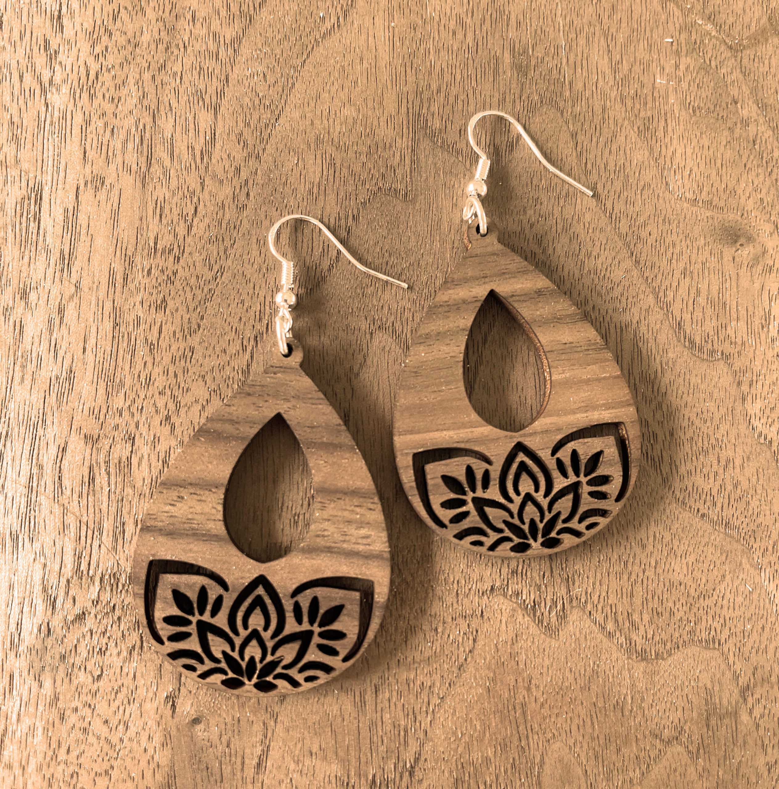 Walnut Dangle Earrings
