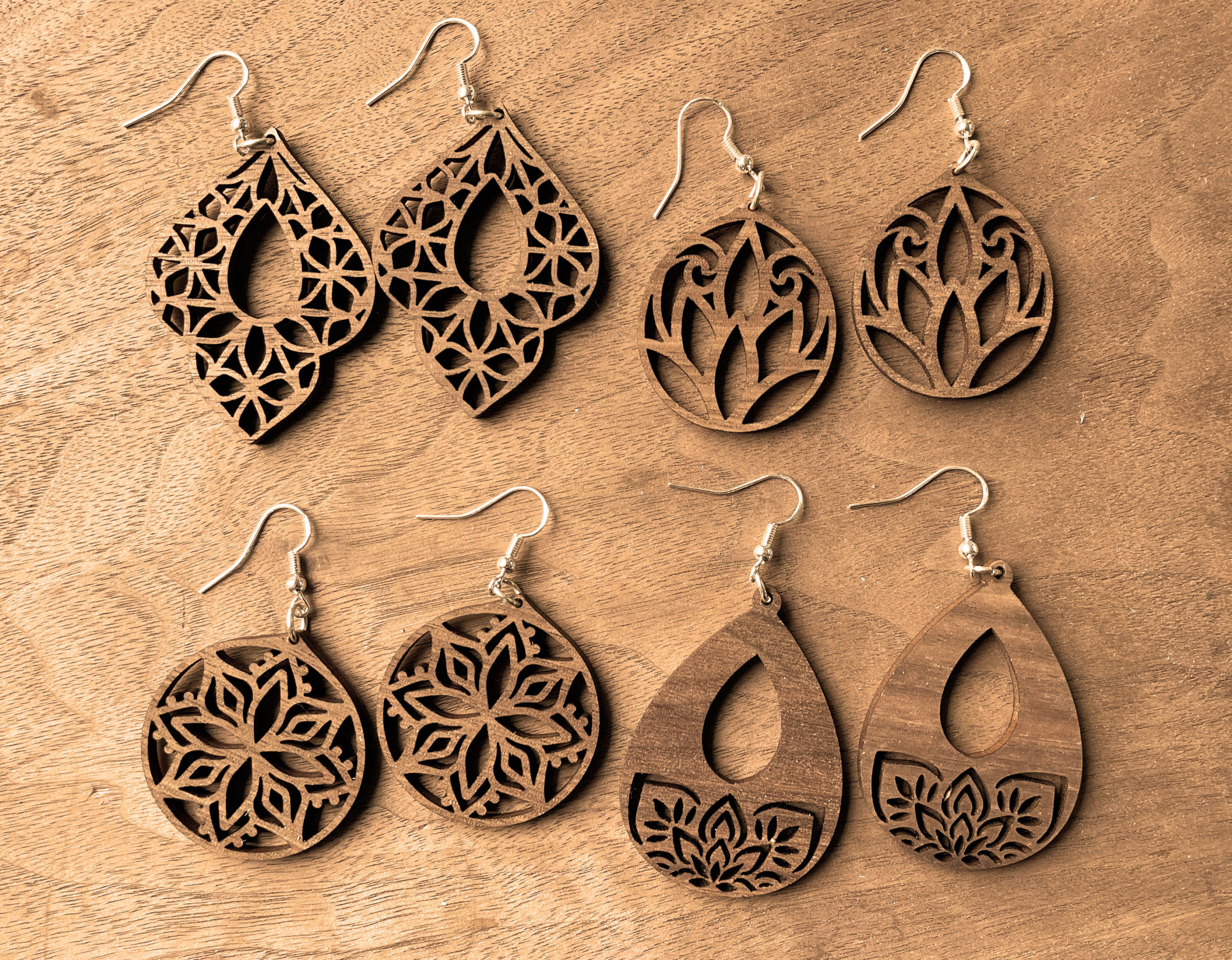 Walnut Dangle Earrings
