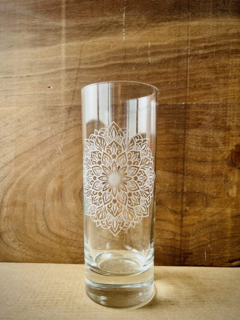 Mandala Etched Glassware