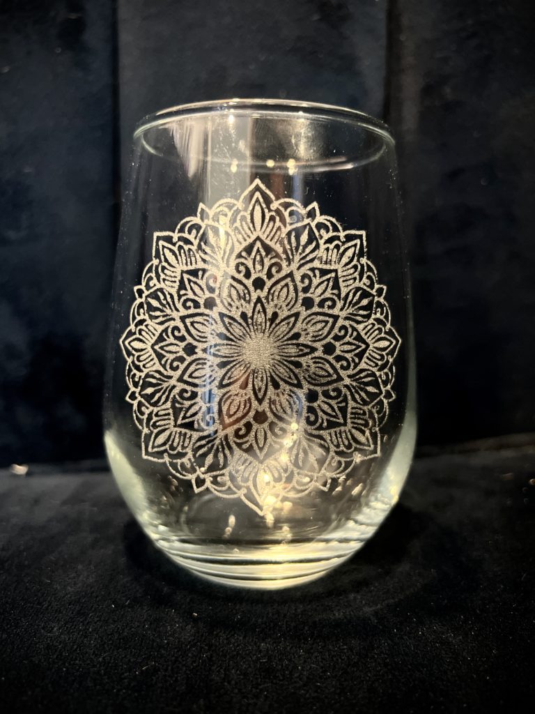 Mandala Etched Glassware